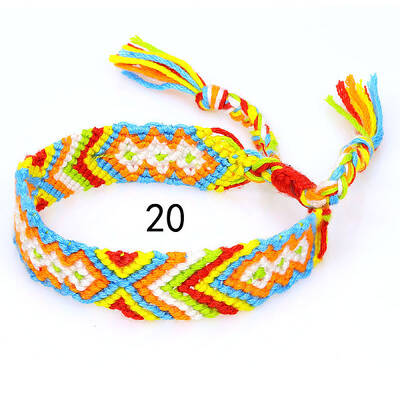 Cotton Braided Rhombus Pattern Cord Bracelet
