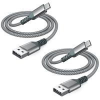 USB C Charger  [2 Pack/4ft], Fast  Type C , Nylon Braided USB A to USB C  for  15/15 Pro, MacBook, iPad, , and Other Type-C D...