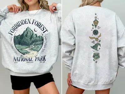 National Park Wizard Sweatshirt, Forbidden Forest Shirt, Spicy Booktok, HP Inspired Wizarding World T-Shirt, Bookish Sweatshi...