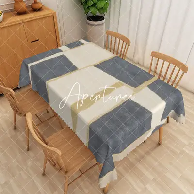 Aperturee Beige Irregularity Rectangle Tablecloth Home Decor, 52 x 70 inch, 30.82 USD, rectangle tablecloths, ZJY05005-A