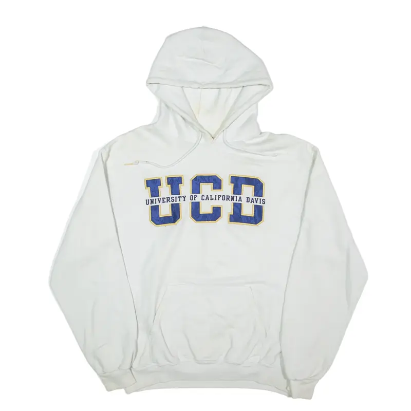 CHAMPION University Of California USA Hoodie White Pullover Mens M