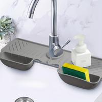 Silicone Sink Organizer with Splash Guard, 1 Count Double Pocket Design Sink Storage Rack, Reusable, Durable Sink Installatio...