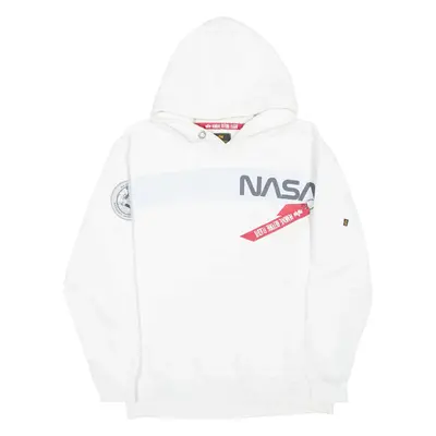 ALPHA INDUSTRIES Mens White Hoodie M