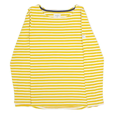 JOULES Womens T-Shirt Yellow Long Sleeve Crew Neck UK 10