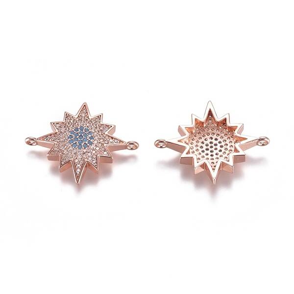 Brass Micro Pave Cubic Zirconia Links connectors