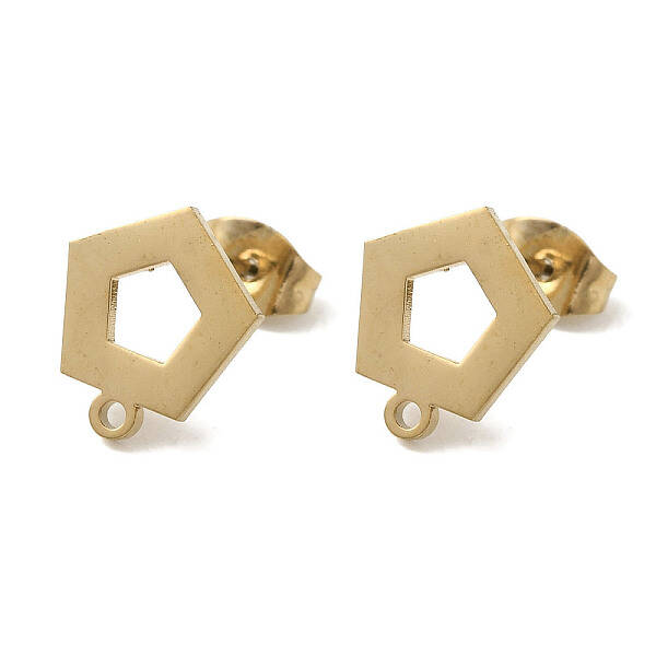 Ion Plating(IP) 304 Stainless Steel Stud Earring Findings