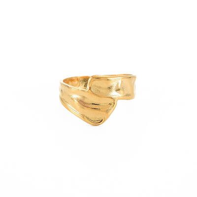 Ion Plating(IP) 304 Stainless Steel Wide Open Cuff Ring for Women