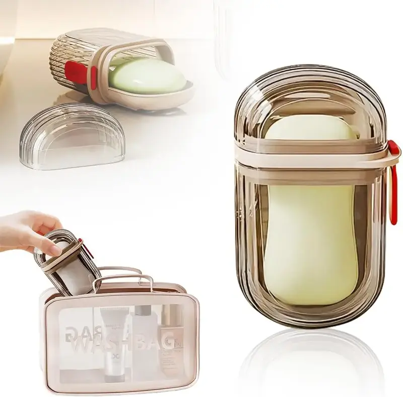 Travel Soap Box - Portable Soap Container with Lid, Leak Proof Design for Shower Bath and Bathroom Use Soap Travel Case Bar