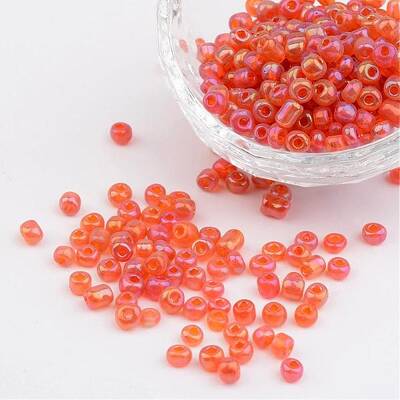 6/0 Transparent Rainbow Colours Round Glass Seed Beads