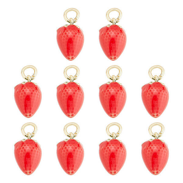 10Pcs Brass Enamel Charms
