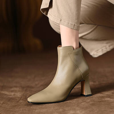 CHIKO Marisol Square Toe Chunky Heels Ankle Boots