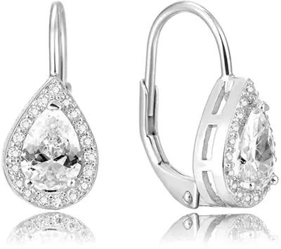 Beneto Silver earrings with pink crystal AGUC1160