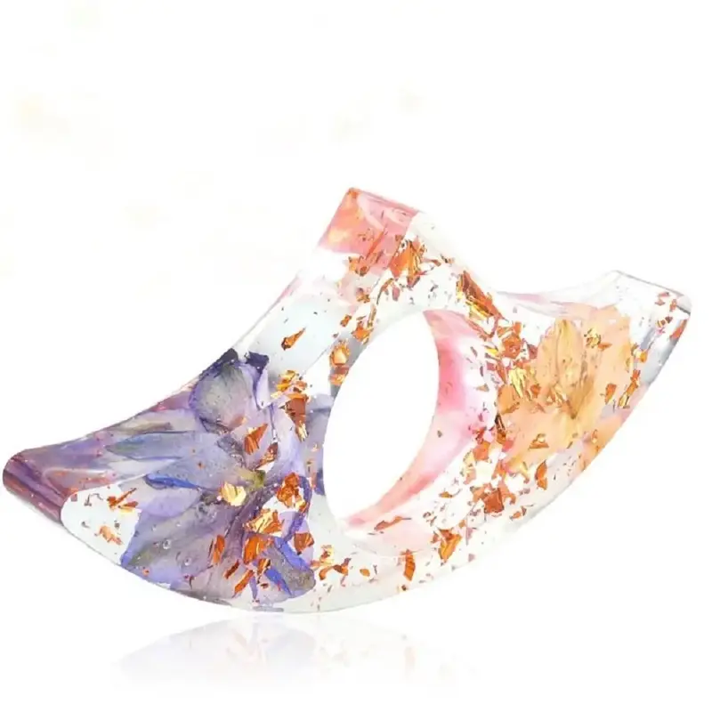 Dried Flower Resin Book Holders, 1 Piece Creative Reading Thumb Ring Page Holder, Reading Accessory for Reader Lover Bookworm