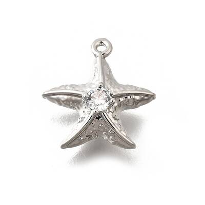 Brass Pave Clear Cubic Zirconia Pendants