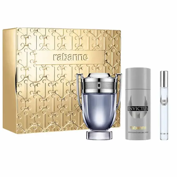 Paco Rabanne Invictus Eau De Toilette Spray Set 100ml 3 Pieces