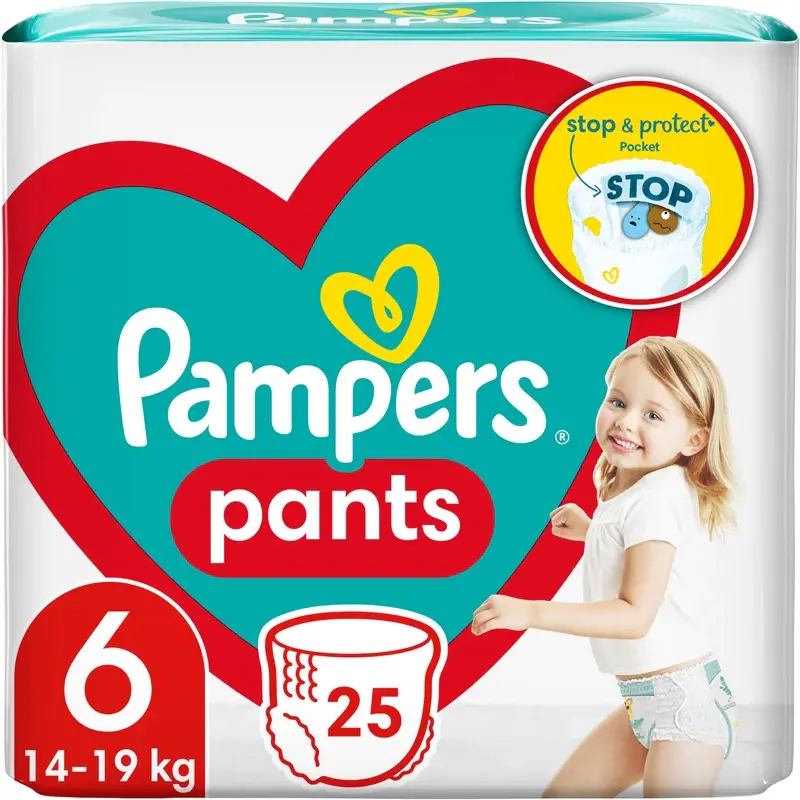 Pampers Pants size 6 disposable diapers 14-19 kg 25 pieces
