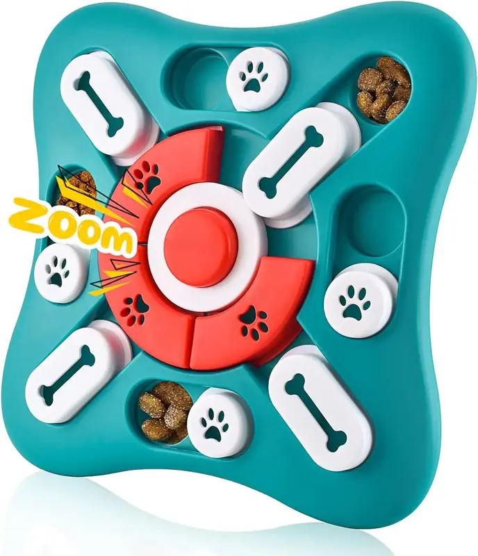 Dog Puzzle Toys, Squeaky Treat Dispensing Dog Enrichment Toys for IQ Training and Brain Stimulation, Interactive Mentally Sti...