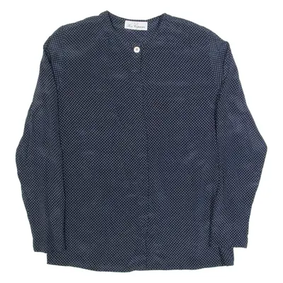 LES COPAINS Womens Printed Blouse Blue Long Sleeve Spotted M