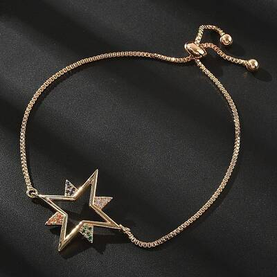 Star Brass Micro Pave Cubic Zirconia Slider Bracelets