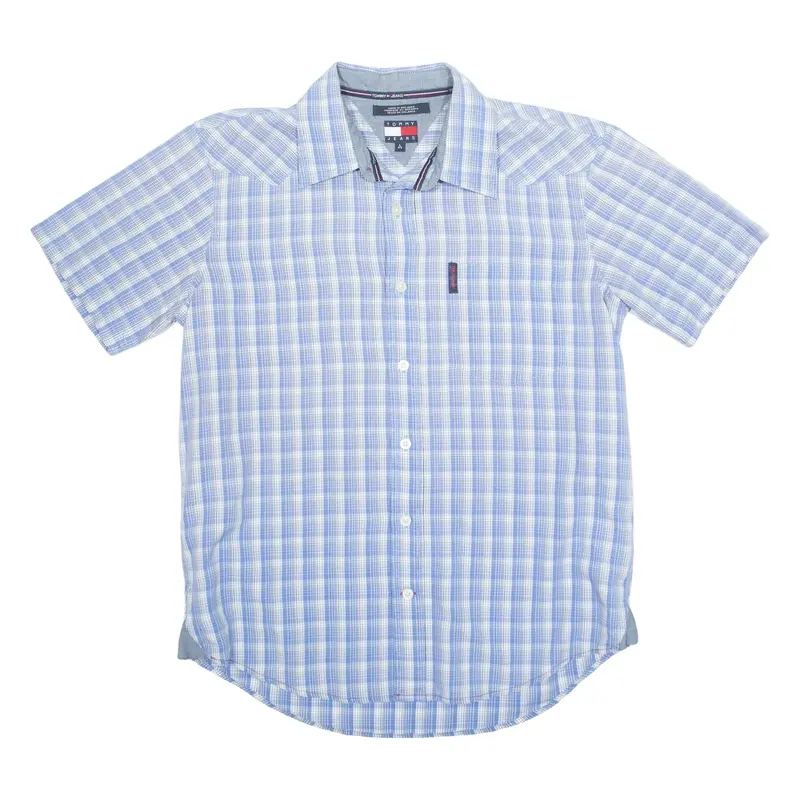 TOMMY JEANS Mens Shirt Blue Check L