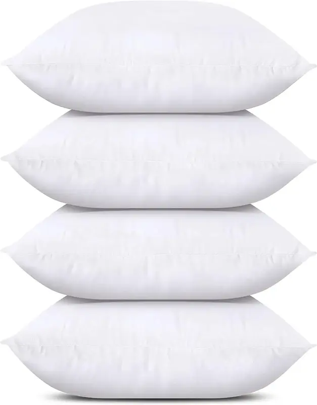 Bedding Pillow (Set of 4, White), 45.72 x 45.72 cm Sofa, Bed and Sofa Decoration Fill Pillow