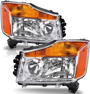 YITAMOTOR® 2004-2015 Nissan Titan/ 05-07 Armada/ 04 Pathfinder Armada Chrome Housing Headlight Assembly