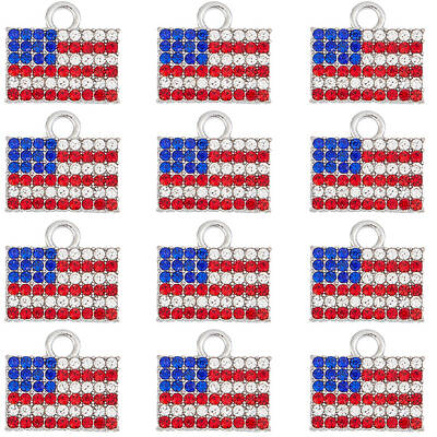 18Pcs Independence Day Alloy Pendants