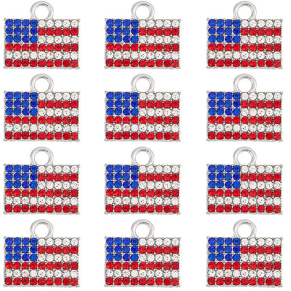 18Pcs Independence Day Alloy Pendants