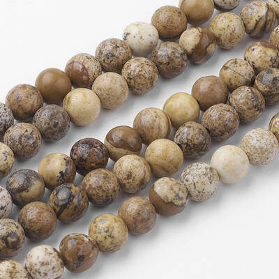 Natural Picture Jasper Bead Strands