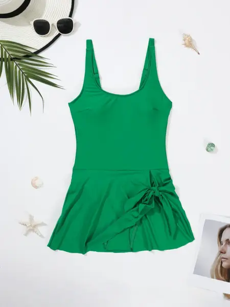 One Piece Swimdress Swimsuits for Women Tummy Control Swim Dresses Skirt Bathing Suit