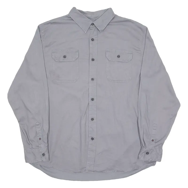 WRANGLER Mens Plain Shirt Grey Long Sleeve XL