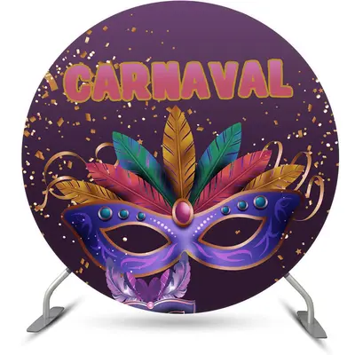 Aperturee Glitter Masquerade Carnaval Round Party Backdrop Kit | Round Backdrop For Birthday Party | Custom Round Backdrop | ...