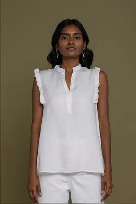 Wind in my Hair Shirt in White | Color: Coconut White | Size: 2XL