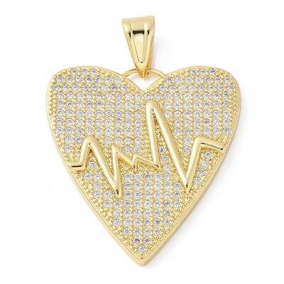 Brass Micro Pave Cubic Zirconia Pendants