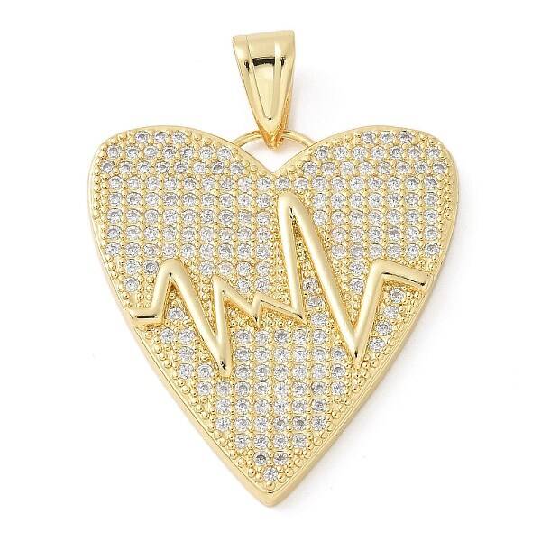 Brass Micro Pave Cubic Zirconia Pendants