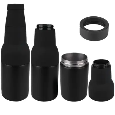 Beer Bottle Cooler, Can Cooler, 3-in-1 Beer Keeper Bottle, Beer Coozies for Bottles and Cans with Bottle Opener, 12oz Slim Ca...