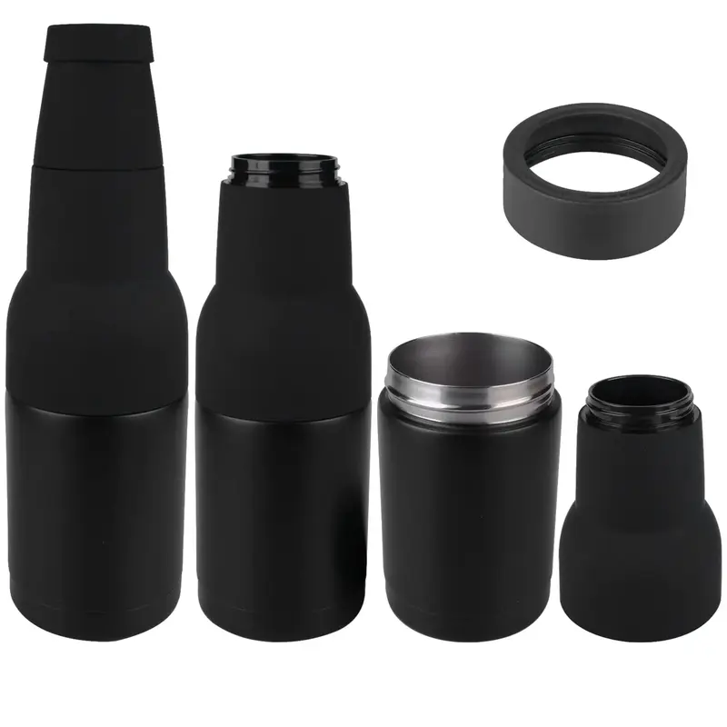 Beer Bottle Cooler, Can Cooler, 3-in-1 Beer Keeper Bottle, Beer Coozies for Bottles and Cans with Bottle Opener, 12oz Slim Ca...