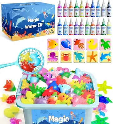 Aqua Fairy Water Gel Kit Magic Water Elf Toy 20 Colors Magic Gel Aqua Art 10 Molds Squishy Maker Party Favor Birthday DIY STE...