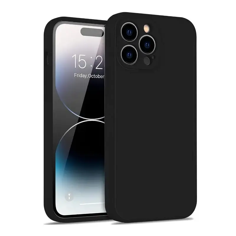 Minimalist Solid Color Phone Case for iPhone 15 Pro Max 15 Pro 15 Plus 15, 1 Count Liquid Silicone Cellphone Shockproof Case ...