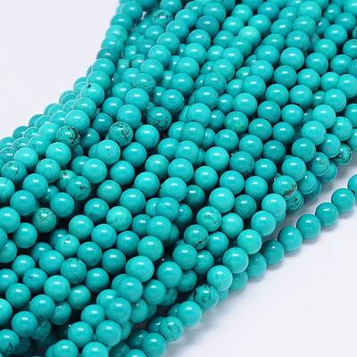 Natural Magnesite Round Bead Strands