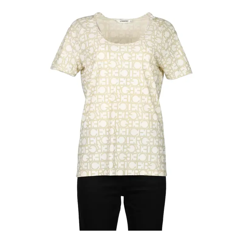Iceberg Spellout T-Shirt - Large White Polyester