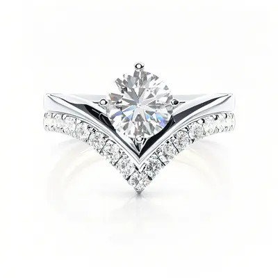 10K Rose Gold 0.88 to 3.38 CT.T.W. Round Cut Lab Created Diamond Bridal Set D Color VVS-VS Clarity IGI Certified