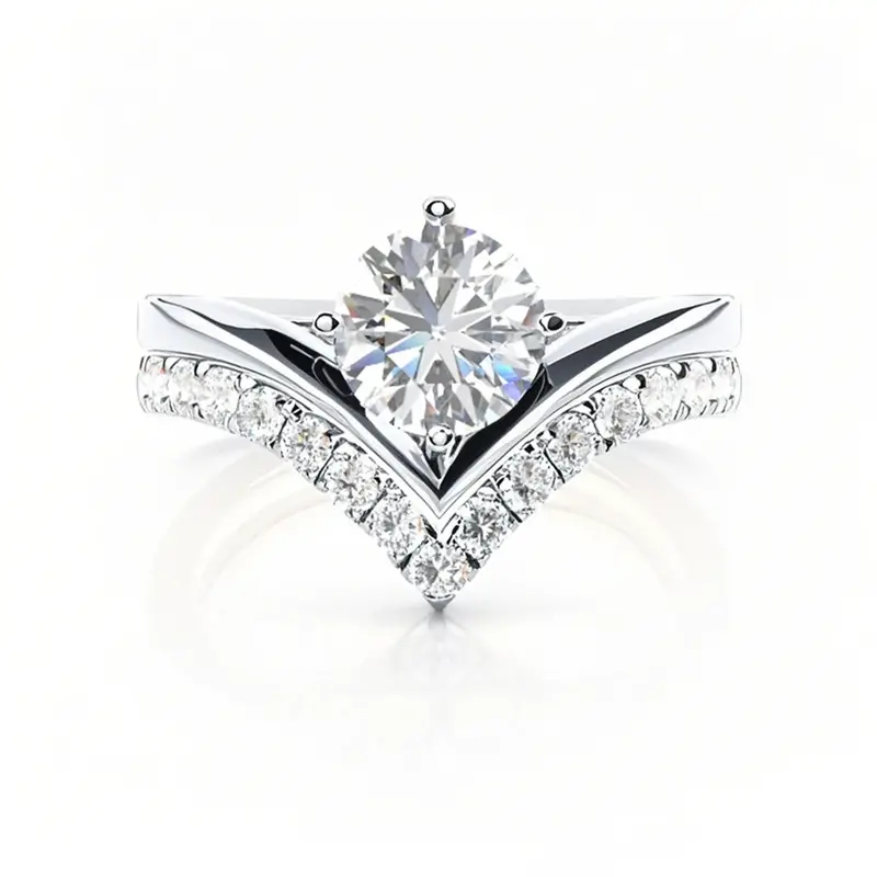 10K Rose Gold 0.88 to 3.38 CT.T.W. Round Cut Lab Created Diamond Bridal Set D Color VVS-VS Clarity IGI Certified