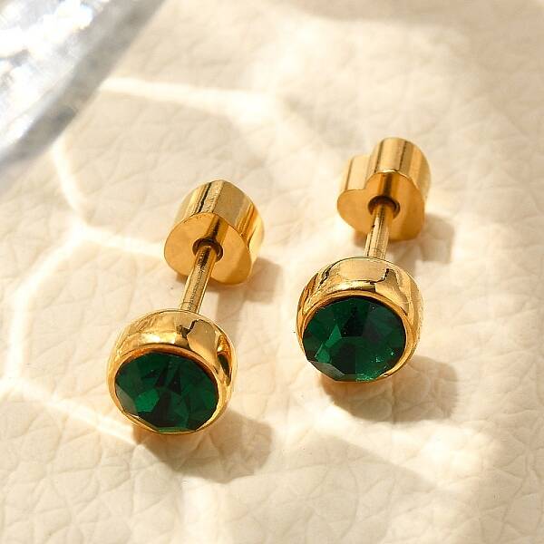 Ion Plating(IP) 304 Stainless Steel Stud Earrings