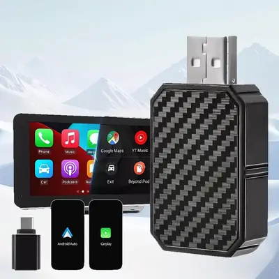 2024 Wireless Car Adapter, Plug & Play Car Adapter, for 2016 & Later Factory Wired CarPlay Cars, Car Essentials, Smart Car Ch...