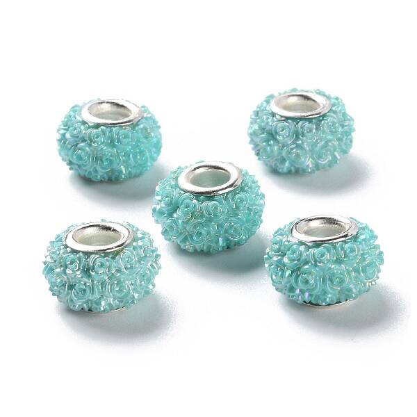 AB Color Resin Rose Flower European Beads