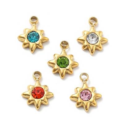 Star 304 Stainless Steel Rhinestone Charms