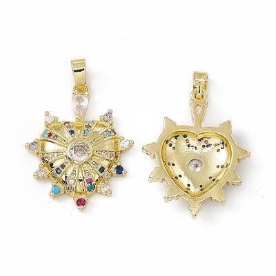 Brass Micro Pave Cubic Zirconia Pendants