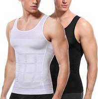 CATTIBOR 2 PACK Men Compression Vest Shaping Vest Tank Top Body Shaper,Men Round Neck Shirt Underwear,Men Sleeveless T-Shirt,...