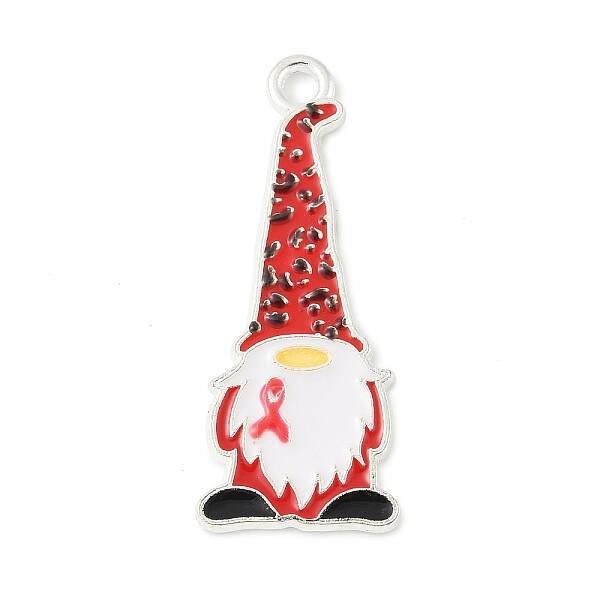 No To Drugs Red Awareness Ribbon Theme Alloy Enamel Pendants